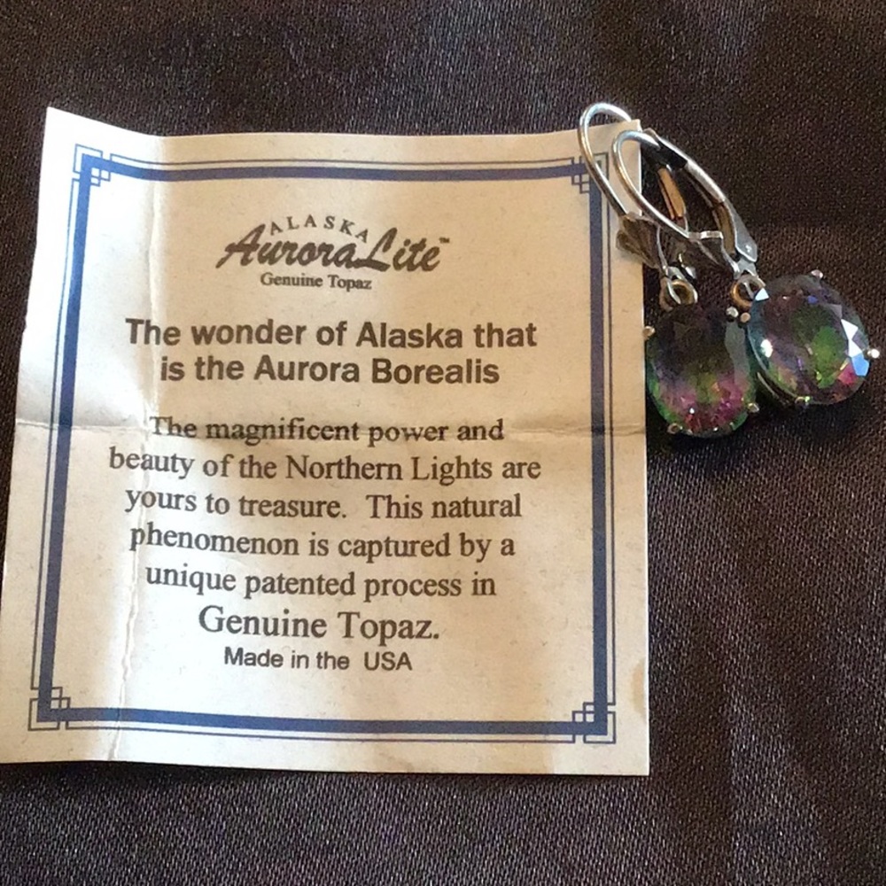 Alaskan Topaz and silver earrings